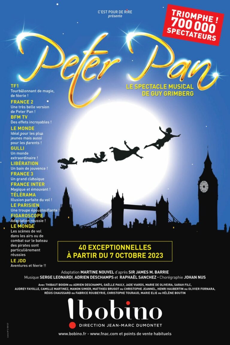 Peter Pan Bobino 2023 spectacle musical